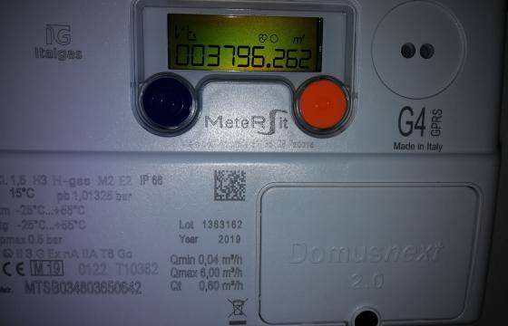 lettura contatore gas 